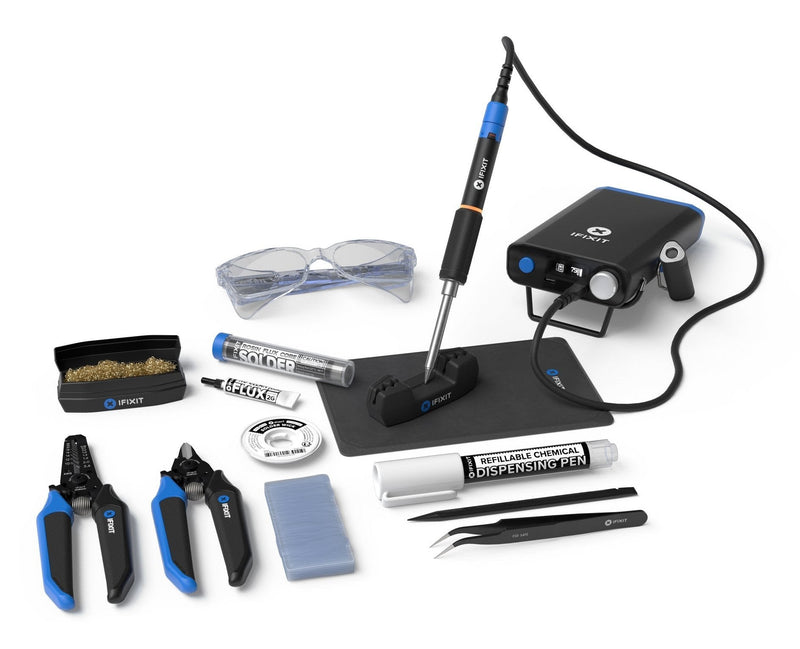 Ifixit Set Of Tools Soldadura Fixhub Power Series, Soldering Iron Black/Blue 100 Watts Usb-c, Estación Energía