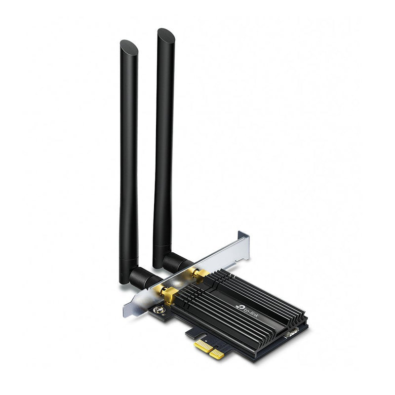 TP-Link Archer TX50E, Wireless Pci Express, WLAN / Bluetooth, Wi-Fi 6 (802.11AX), 2402 Mbit/S, Black Metálico