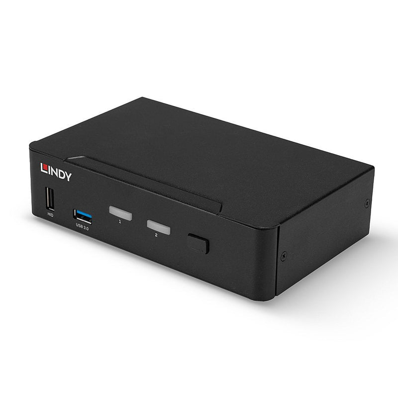Lindy 2 Port KVM Switch, DisplayPort 1.4, USB 3.0 & Audio, 39312
