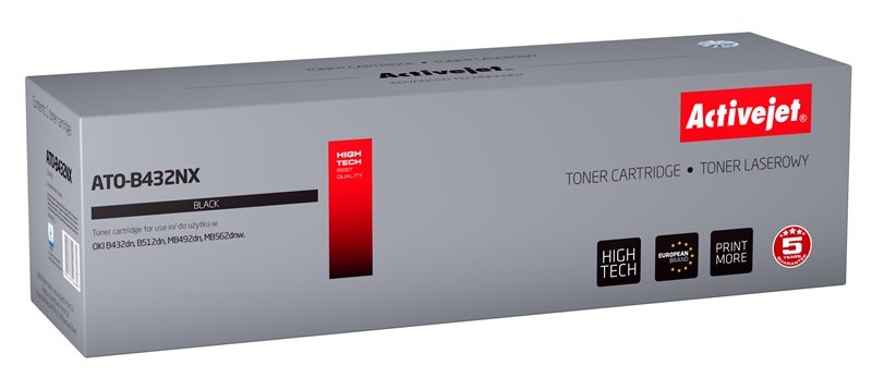 Activejet Toner ATO-B432NX (reemplazo Oki 45807111 - Supreme - 12,000 Páginas - Black