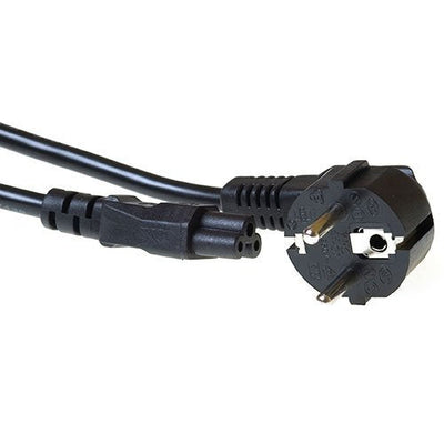 Powercord Mains Connector Schuko Cee 7 Male (angled) - C5 IEC 60320 Black 7M — image 1