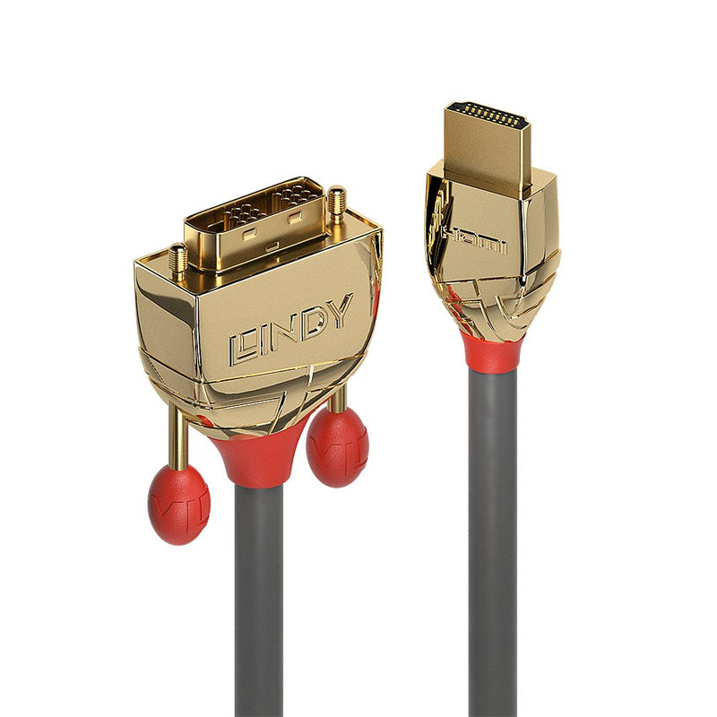 Lindy HDMI An DVI-d Single Link Cable Gold Line 10M