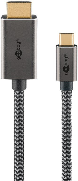 Goobay 75700 Adapter Cable Vídeo 2M USB Type-c HDMI Type a Standard Black Silver — image 1