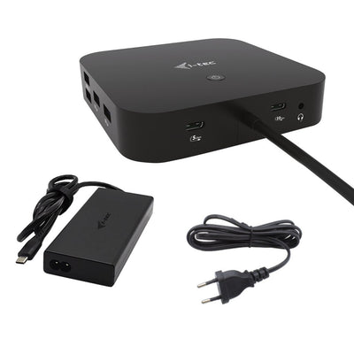 I-tec USB-C HDMI DP Dock PD100WACCS 2X LCD Dock + CHARGER-C112W — image 1
