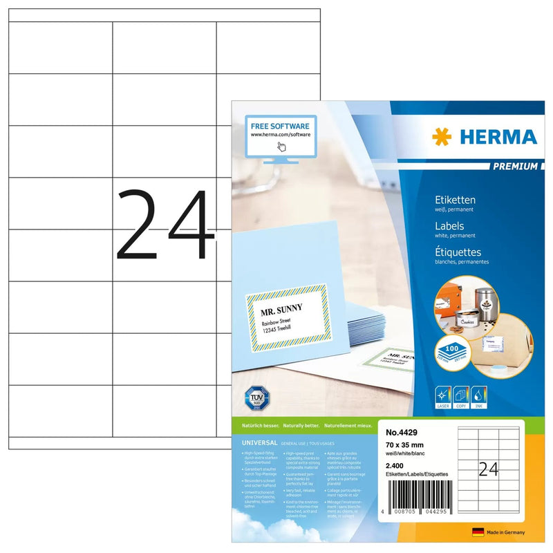 Herma Labels 4429 White 70,0 X 35,0MM