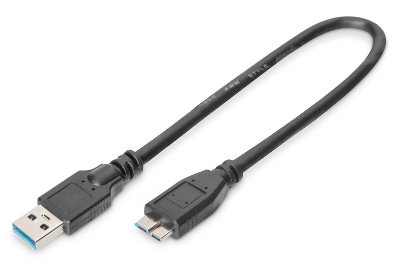 Assmann Electronic AK-300117-003-S USB Cable 0,25M 3.2 Gen 1 (3.1 Gen 1) USB a Micro-usb B Black