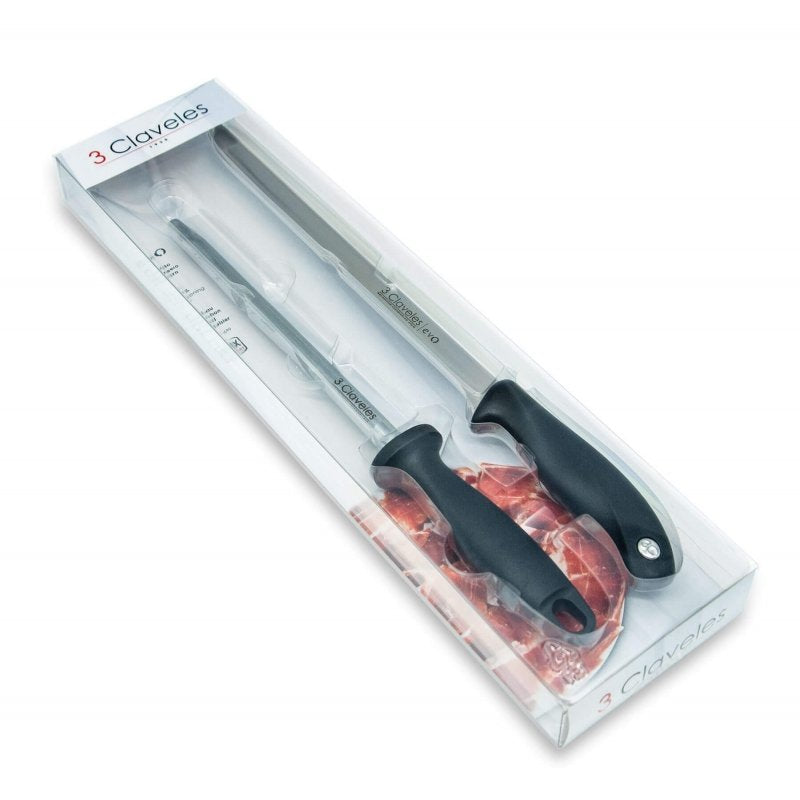 Set Chuchillo Jamonero Evo And Chaira B 3 Claveles