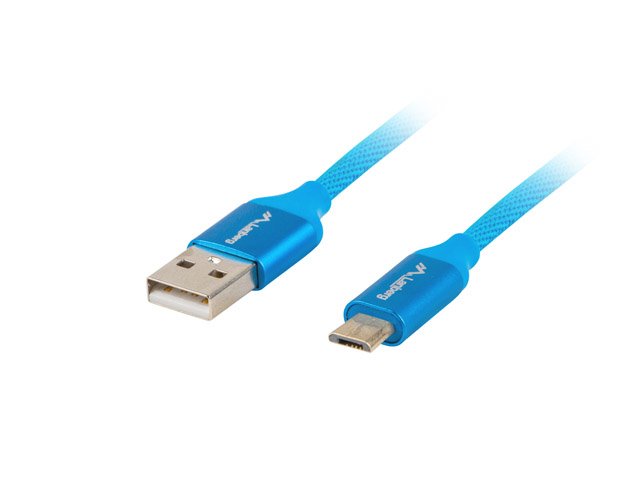 Lanberg USB Cable a Micro USB - 1M - Blue CA-USBM-20CU-0010-BL
