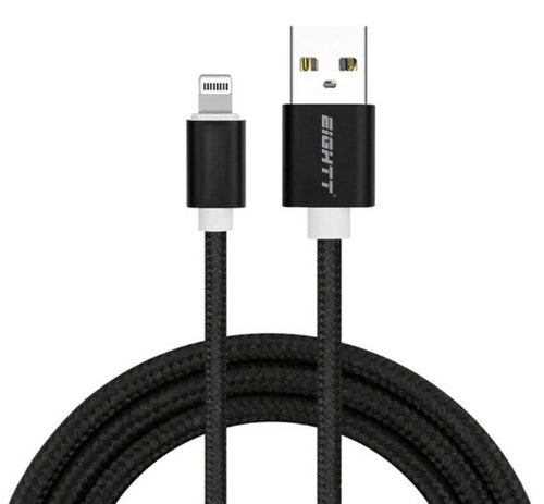 Eightt USB Cable a Lighting 2 Metres Trenzado Nylon Black — image 1