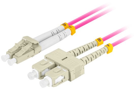 Lanberg Cable Fibre Optic Mm Lc Upc-sc Upc Duplex 2M Lszh OM4 50 125 3.0MM Violet