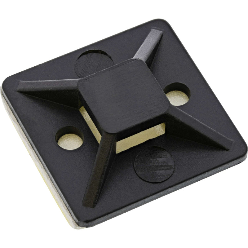 Inline Cable Tie Mounts Adhesive 25X25MM Black 10UDS
