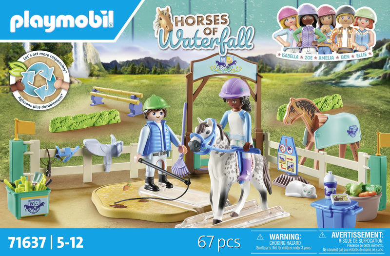 Playmobil 71637 Caballos Cascada Escuela Equitación Moderna, Juguete Construcción 71637