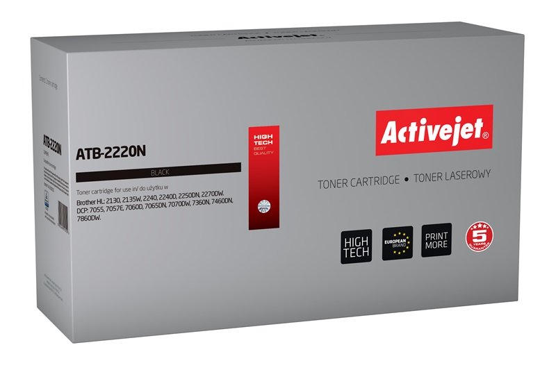 Activejet Toner Compatible Brother TN-2220 / TN-2010 - Supreme - 2600 Páginas - Black