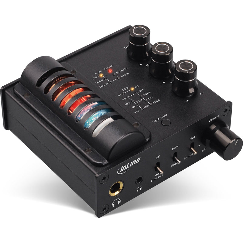 Inline® Ampusb-eq, Hi-res Audio Hifi Dsd USB Audio Dac, Auricular Vacuum Tube Amplifier Y Equalizer