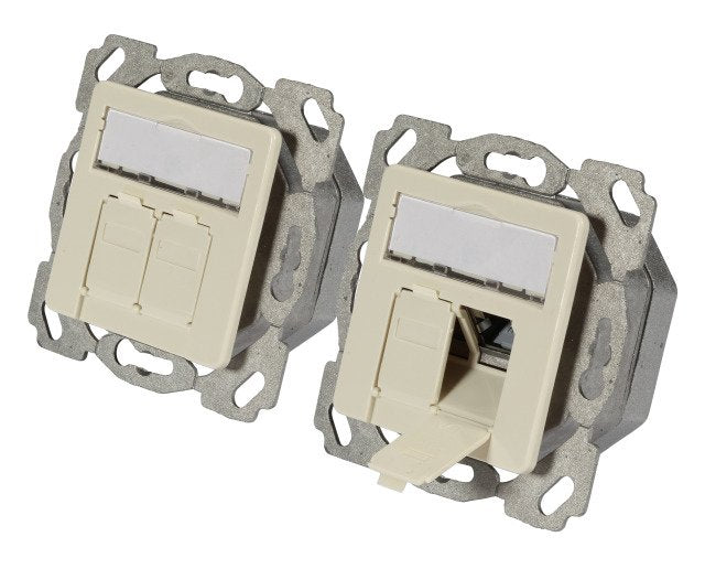 Efb Socket Datos CAT.6A Derecha Izquierda, EMPOTRADO,2x RJ45,BLANCO