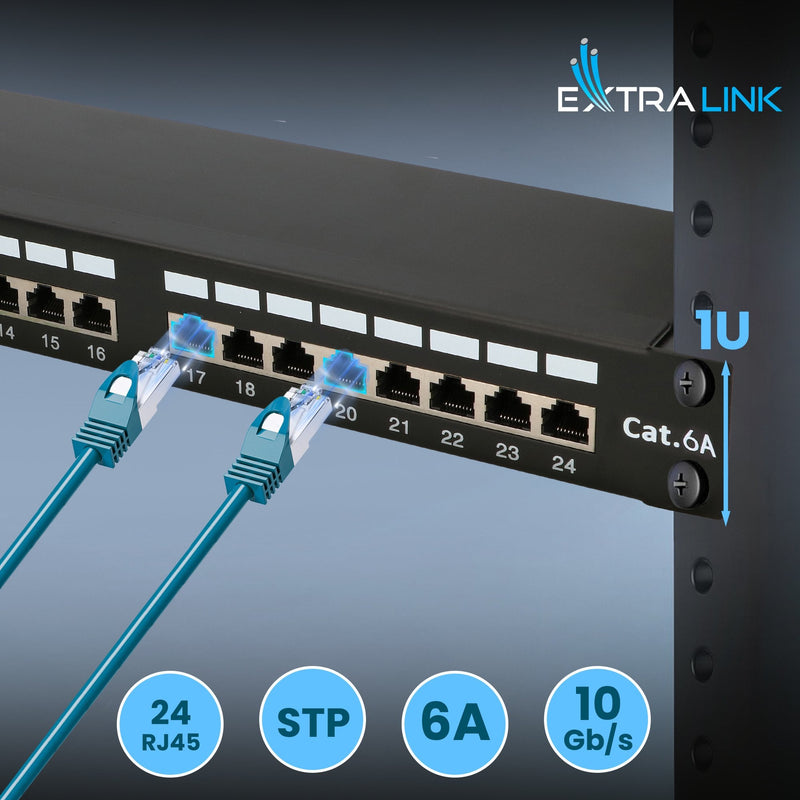 Extralink CAT.6A STP Patch Panel 24 Port - Cable - CAT.6A
