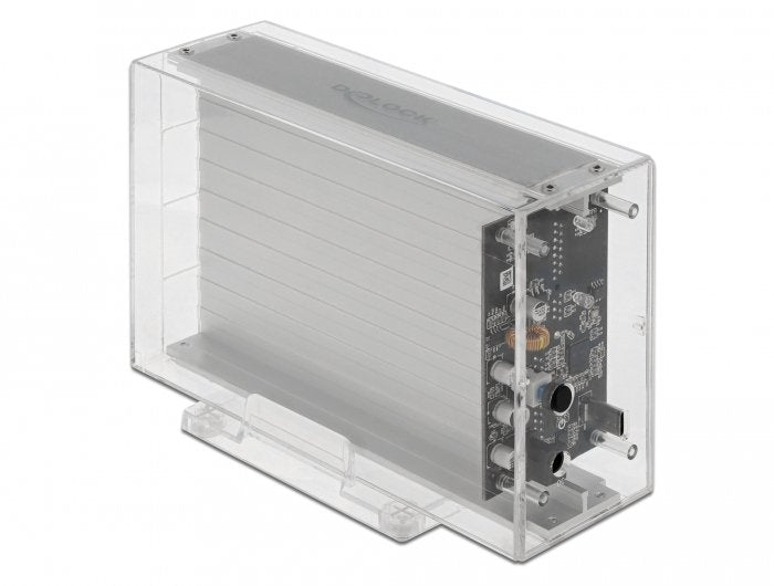 Delock Housing Dual External 2 Drives Hard SATA 3,5 With Connector USB Type-c, Housing Unit Transparent 42624