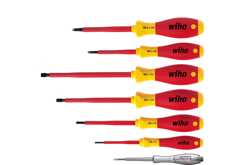 Wiha Wh-00834 Kit Screwdrivers Softfinish Electric, 7 Pieces