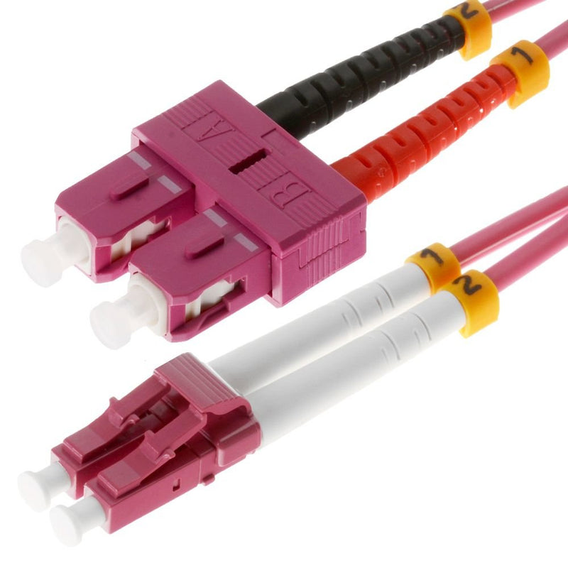 Helos Lwl Network Cable Lc/Sc Duplex 50/125?M OM4 Erikavioletat 7,5M