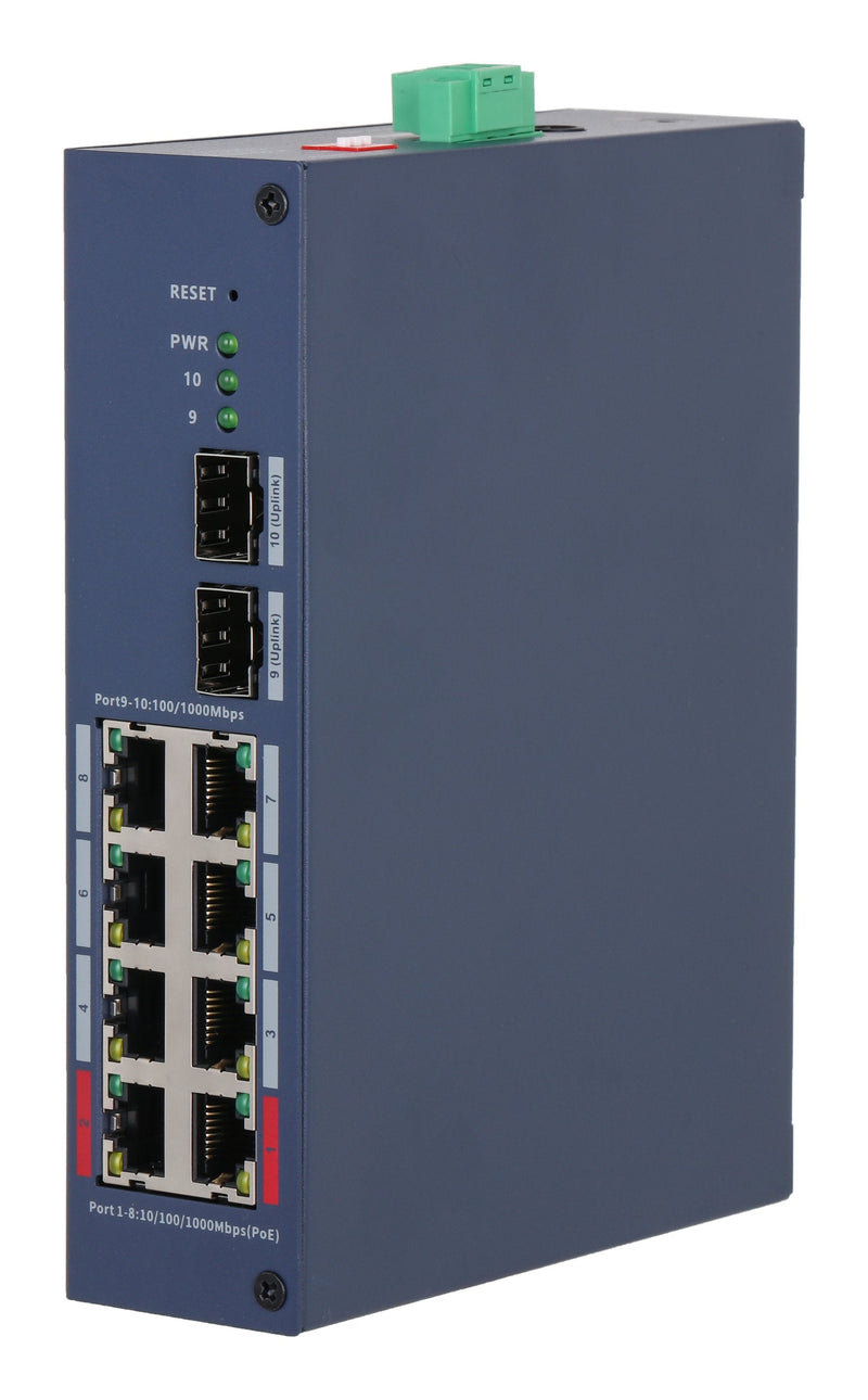 Dahua CHS4210-8GT-110 Switch Hardened PoE 8 Ports Gigabit + 2SFP Gigabit 110W Gestionable Cloud LAYER2
