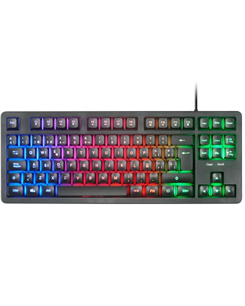 Mars Gaming MK023 Keyboard Gaming - Tecnologia H-mech Network - Iluminacion Frgb LED - Anti-ghosting - Compati