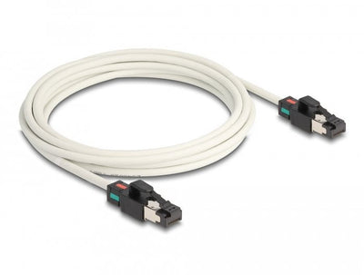 Delock Network Cable RJ45 Connector Male a Male CAT.6A S FTP With Rotating Brand Colour 3M White — image 1