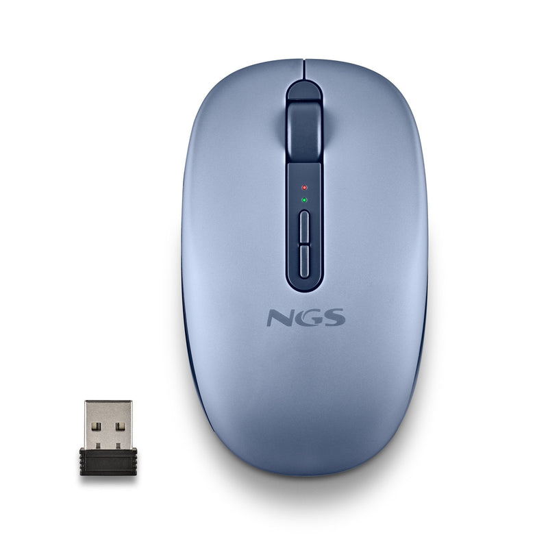 Ngs Mouse Ergonómico Wireless Fog Dual Fogdualblue Quiet Up To 1600 DPI Blue