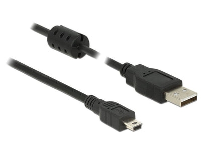 Delock USB Cable 2.0 Tipo-a Male USB 2.0 Mini-b Male 1,5M Black — image 1