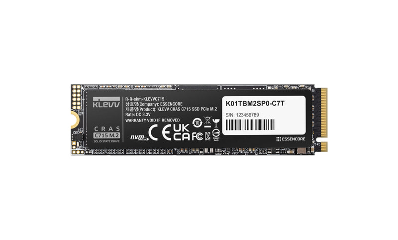 Klevv Drive SSD Cras C715 512GB M.2 Pci Express 3.0 NVMe 3D TLC Nand K512GM2SP0-C7T