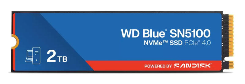 SanDisk Drive SSD Wd Blue SN5100 2TB M.2 Pci Express 4.0 NVMe Qlc 3D Nand WDS200T5B0E