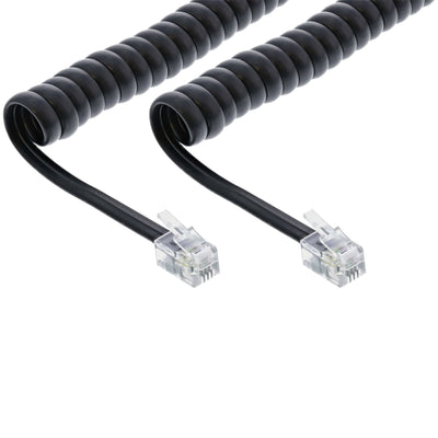 Inline Cable Espiral RJ10 Male a Male Black Up To 2M — image 1
