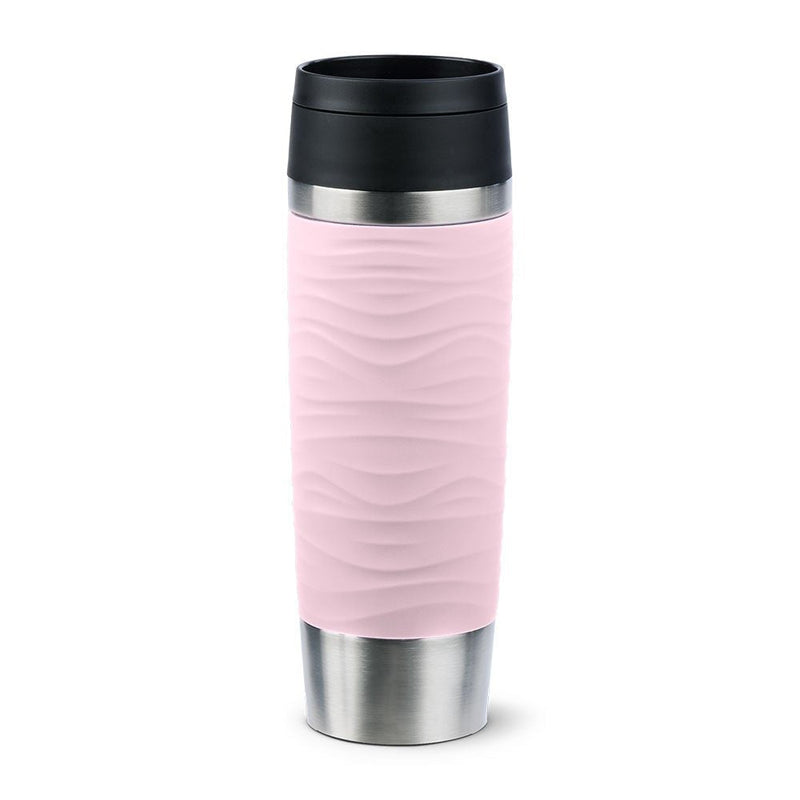 Emsa Mug Thermal Travel Mug Waves Large Pink Claro/Steel Inoxidable, 0,5 Litros N2022700