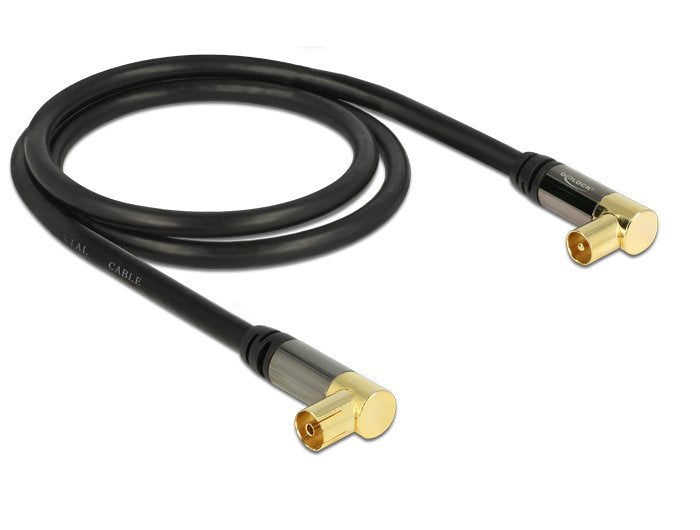Delock 88781 Cable Coaxial 1M IEC RG-6/U Black