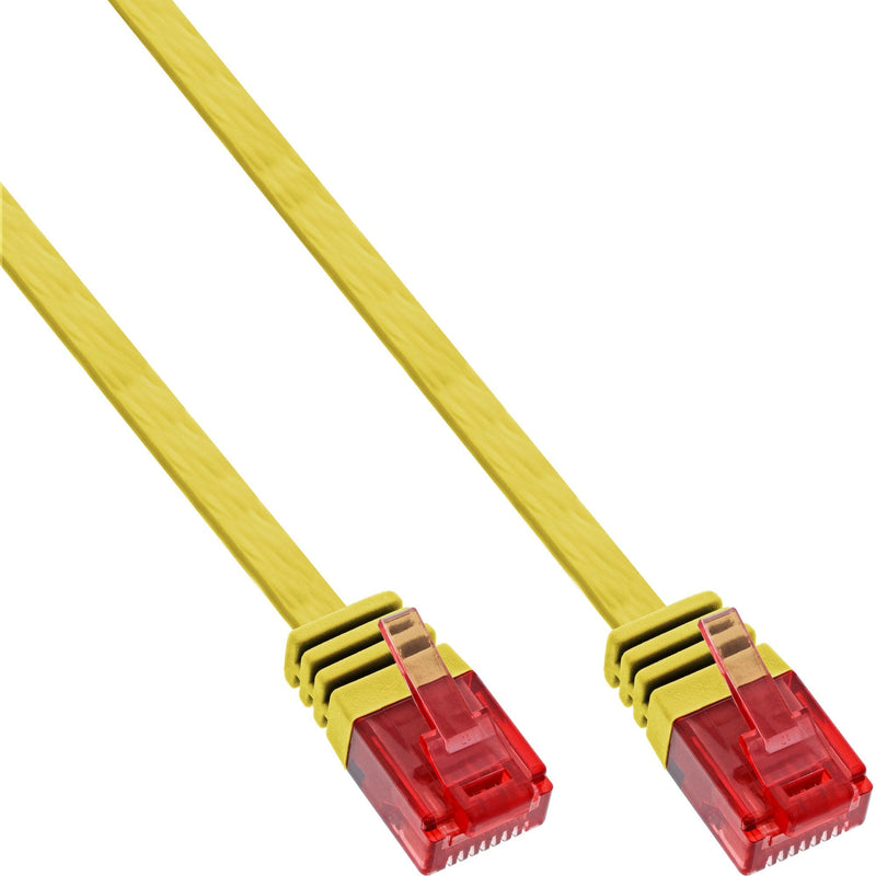 Inline Flat Ultraslim Network Cable U/UTP CAT.6 Gigabit Ready Yellow 10M