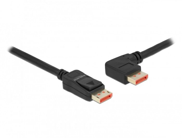 Delock Cable DisplayPort Male Recto a Male 90° Izquierda Angular 8K 60 HZ 2M
