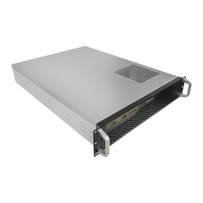 Unykach Box Rack 19 2U Without Power Supply Black Silver 8 Bahias Int 1XUSB2.0 1XUSB3.0 1x USB-C — image 1