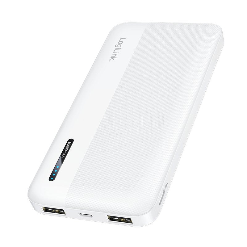 Logilink Mobile Power Bank, Lipo, 10.000MAH, USB-C In Out, White