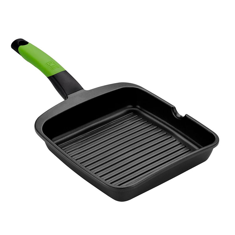 Bra Grill Prior a Rayas A121456 22X22CM Espesor 5MM Aluminium Fundido Teflon Classic Non-stick Tirador Baquelit