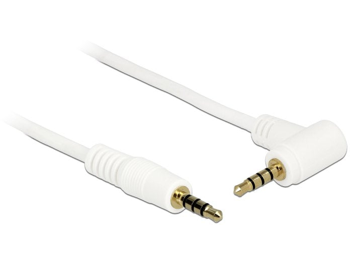 Delock Cable Jack 4 Pin 3,5MM Angular White 0,5M