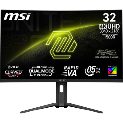 MSI Monitor Gaming Mag 321CUPDFDE 31.5 Black Ultrahd/4K, Fast Va, Curvado, Dual Modo 160/320 Hz, Usb-c, Panel  — image 1