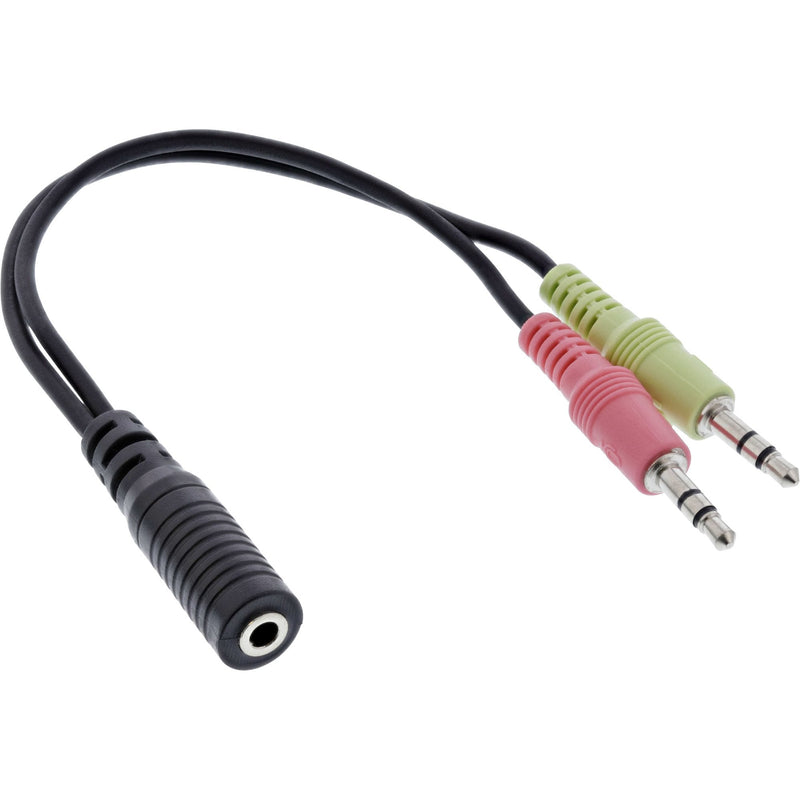 Inline Adapter Headphones Audio, 2X 3,5MM M a 3,5MM F 4 Pines, Ctia, 0,15M