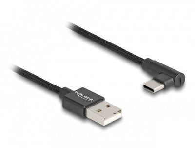 Delock USB Cable 2.0 , USB-A Male USB-C Male 3M With Case Ángulo 90°NEGRO — image 1
