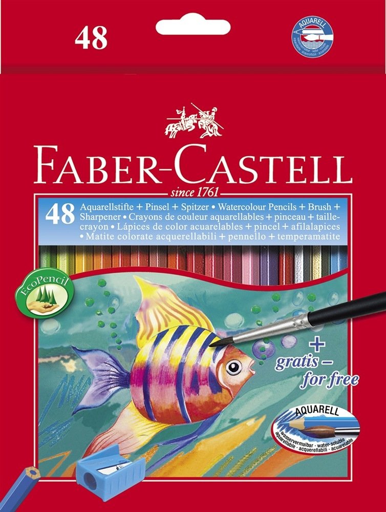 Faber Castell Pencils Colours Acuarelables Classic C/Sacapuntas Case 48U-