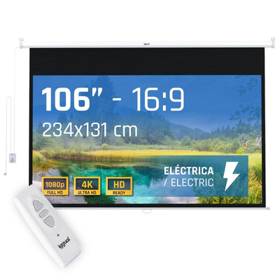 Iggual Screen Projector Motorizado 234X131 Cm Cont Remote 2,69M (106\1) 2,34M 131CM 16:9 White — image 1