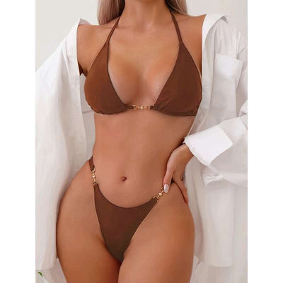 Women's Two-Piece Swimsuit Metal Chain Bikini