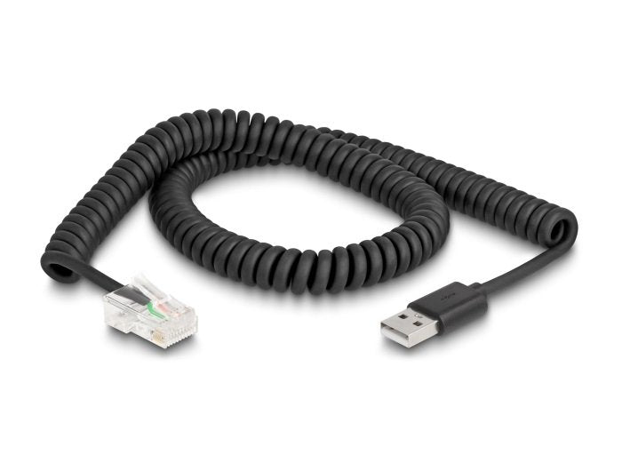 Delock RJ50 a USB 2.0 Typ-a Barcode Scanner Cable Espiral 2M