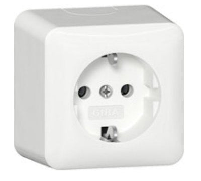 Gira 444013 Schuko-toma Power + Board Assembly Ap White Puro — image 1