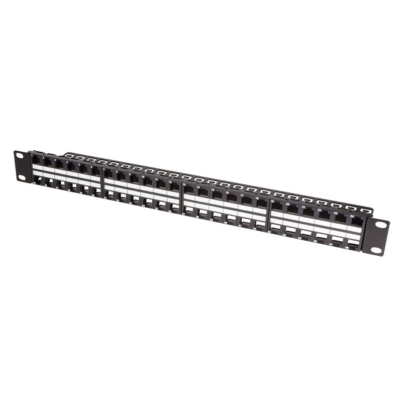 Logilink Patchpannel Keystone 1U. 48 Ports. Unshielded. Black