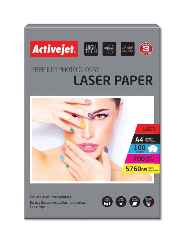 Activejet Paper Fotográfico A4 Glossy 100 Pcs. AP4-200G100L