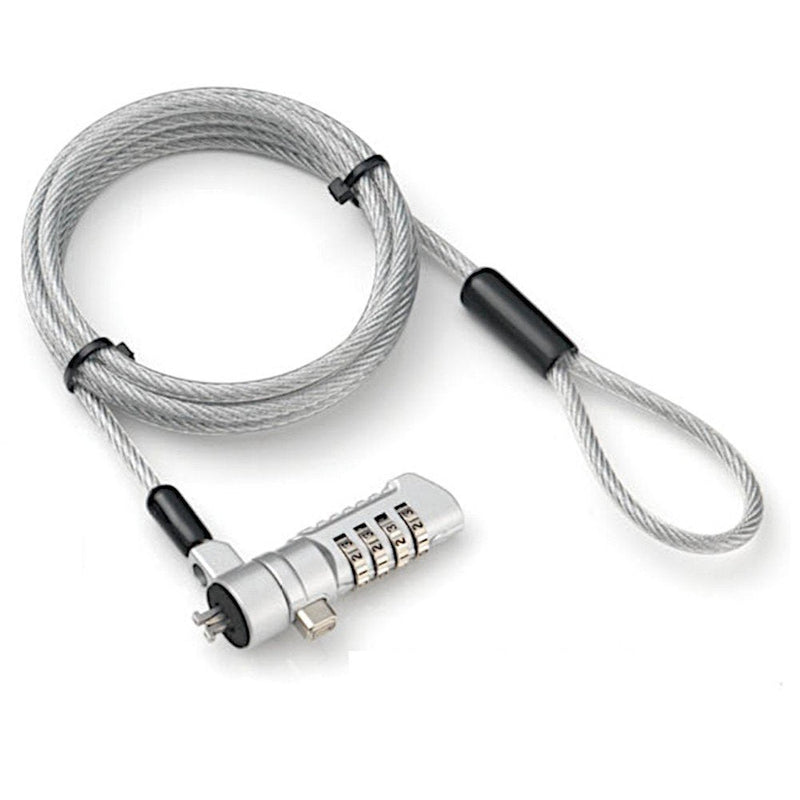 Techly 107296 Combination Laptop Security Cable Lock For Nano Slot 2.5X5.5 180CM